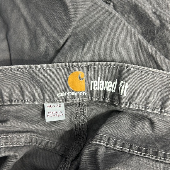 Carhartt 102517 Rugged Flex Relaxed Fit Canvas 5-Pocket Work Pant Gravel 46 x 30 - Picture 4 of 5